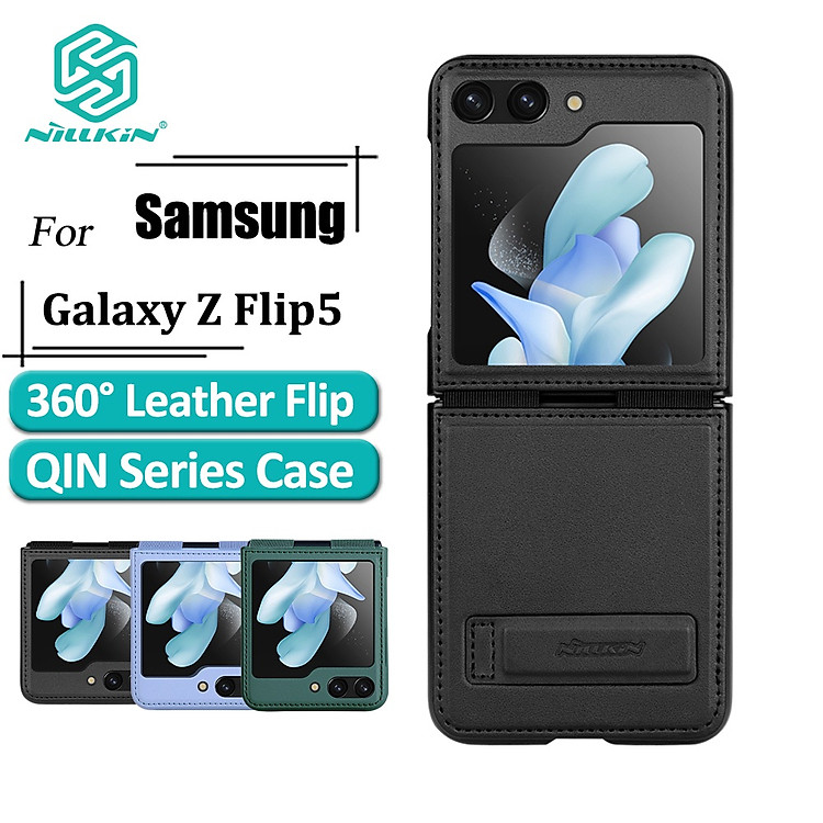 Ốp Case Nillkin Qin Leather (Vegan Leather) Dành Cho Samsung Galaxy Z Flip 5 5G - Hàng Chính Hãng