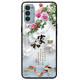 Ốp lưng dành cho Reno 4 mẫu Chim Cá Nền Hoa Trắng