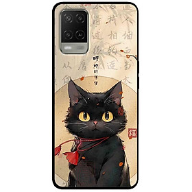 Ốp lưng cho Oppo A54 - A55 - A56 5G - A55s - A18 - A38 - A58 - Mèo Đen Nơ Đỏ - Hàng Chính Hãng