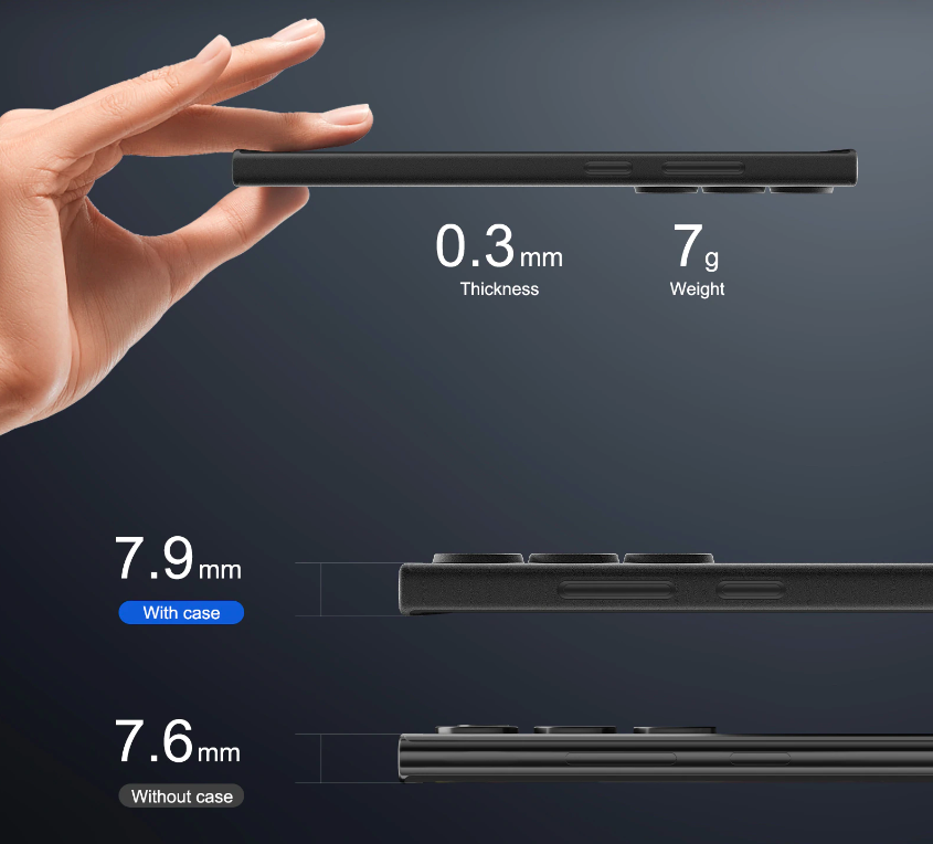 Ốp lưng nhám chống sốc siêu mỏng 0.3mm cho Samsung Galaxy S23 Ultra hiệu Memumi có gờ bảo vệ camera - Hàng nhập khẩu