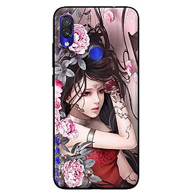 Ốp lưng in cho Xiaomi Redmi Note 7 mẫu Cô Gái Mẫu Đơn - Hàng chính hãng