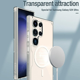 ỐP LƯNG dành cho Samsung Galaxy S25 Ultra , S24 ULTRA 5G NILLKIN NATURE TPU PRO hỗ trợ sạc không dây - Lưng kính trong PC + Viền nhựa dẻo TPU - Hàng chính hãng