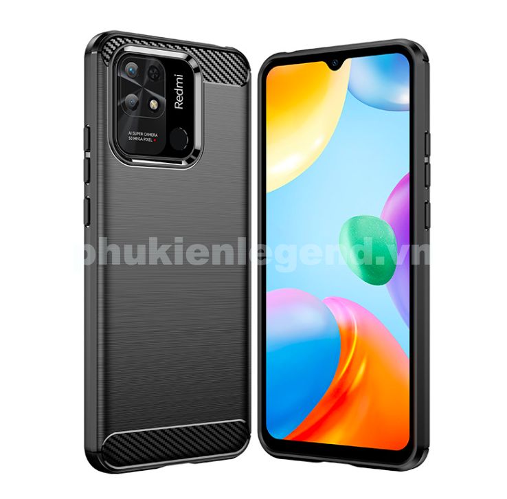 Ốp lưng dành cho Xiaomi Poco C40 , Redmi 10C chống sốc vân sợi cacbon - Hàng nhập khẩu