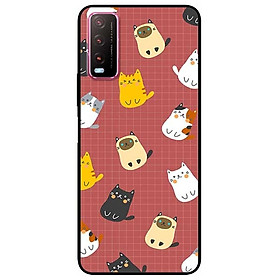 Ốp lưng dành cho Vivo Y20 - Y20s - Y12s mẫu Mèo Nền Nâu