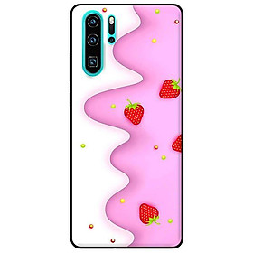Ốp in cho Huawei P30 Pro Họa Tiết Dâu - Hàng chính hãng