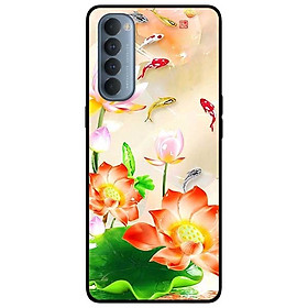 Ốp lưng dành cho Reno 4 Pro mẫu Sen Đỏ Và Koi