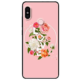 Ốp lưng in cho Xiaomi Redmi Note 5 Pro Mẫu LOVE Hoa