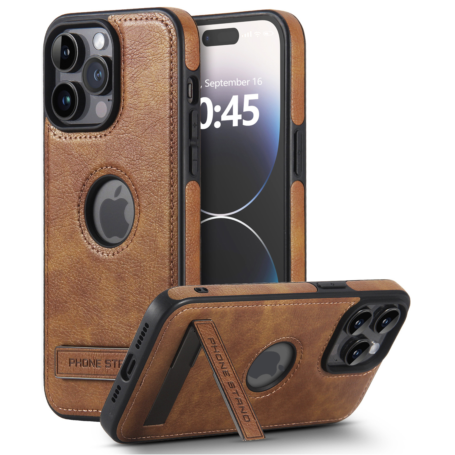 Ốp lưng da có chống đứng dành cho iPhone 15 / 15 Plus / 15 Pro / 15 Pro Max - Hàng chính hãng