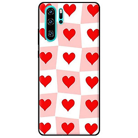 Ốp in cho Huawei P30 Pro Trái TIm Ô Vuông - Hàng chính hãng