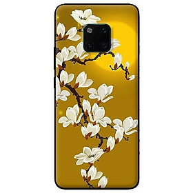 Ốp in cho Huawei Mate 20 Pro Hoa Trắng Nền Vàng - Hàng chính hãng