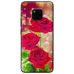Ốp lưng in cho Huawei Mate 20 Pro mẫu 3 Cành Hồng - Hàng chính hãng