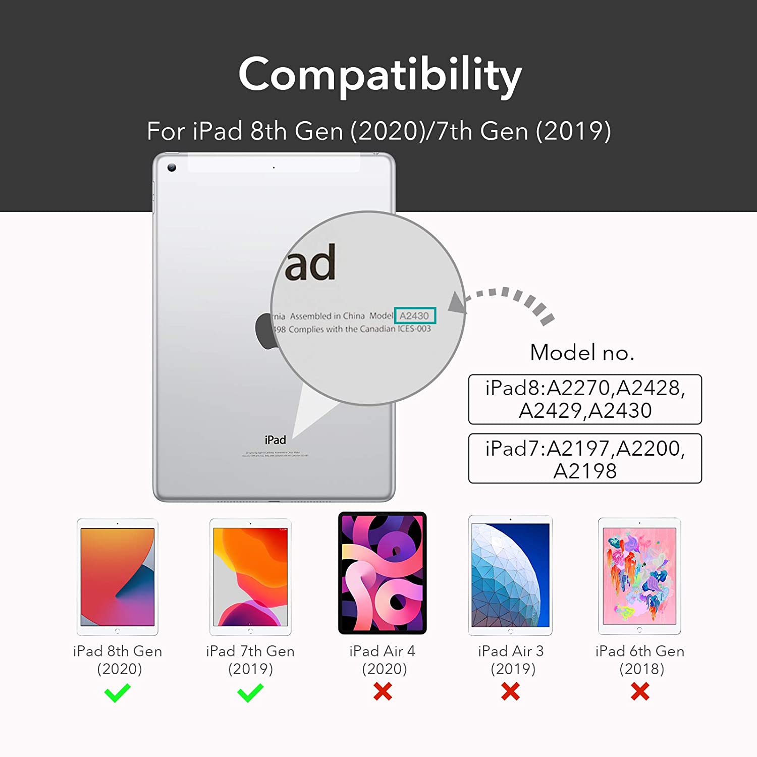 Bao da cho iPad Gen 8 10.2 2020 ESR Rebound Pencil Slim Smart Case (Có khe cắm bút Apple Pencil) - Hàng Nhập Khẩu