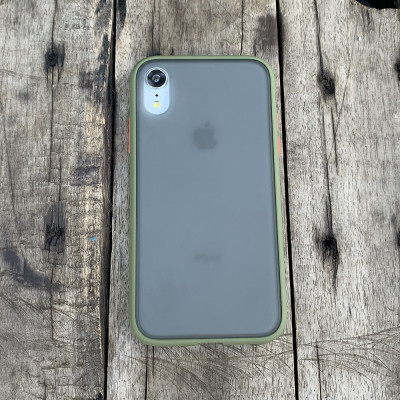 Ốp lưng chống sốc dành cho iPhone XR nút bấm màu cam - Màu xanh
