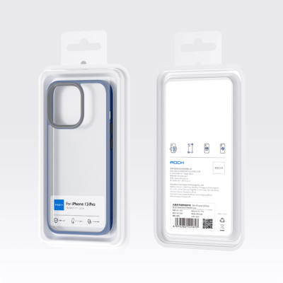Ốp lưng cho iPhone 13 Pro Max hiệu Rock Guard Hybrid Glass Pc viền màu chống sốc - Hàng nhập khẩu
