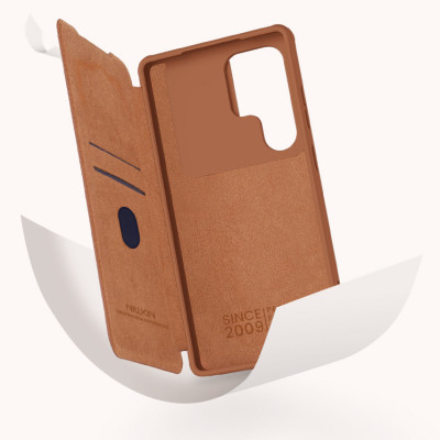 Bao Da Chính Hãng Nillkin Qin Dành Cho Samsung Galaxy S25 Ultra Cao Cấp, Có Ngăn Chứa Thẻ - Hàng chính hãng