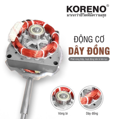 Quạt Cây có điều khiển,Quạt đứng, quạt Koreno sang trọng, động cơ êm ái không rung lắc, bảo hành 2 năm hàng chính hãng