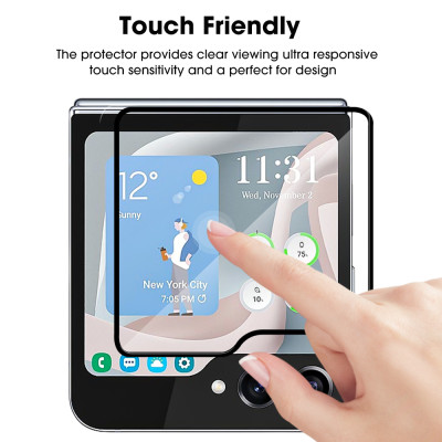 Dán kính cường lực cho Samsung Galaxy Z Flip 6 Full màn hình phụ nano bền, đẹp, chống vân tay tốt hiệu Kuzoom -hàng chính hãng