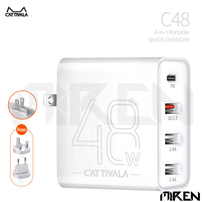 Cốc – Adapter Sạc Nhanh 4 Cổng Cattivala 48W – Đa Năng – Tương Thích Đa Thiết Bị. Hàng Chính Hãng