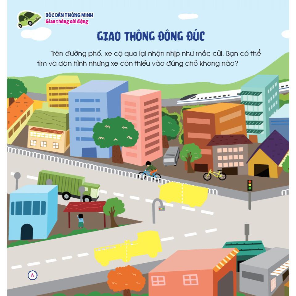 Sách - Bóc Dán Thông Minh - Giao Thông Sôi Động - Cho Bé 3 - 7 Tuổi - Minh Thắng