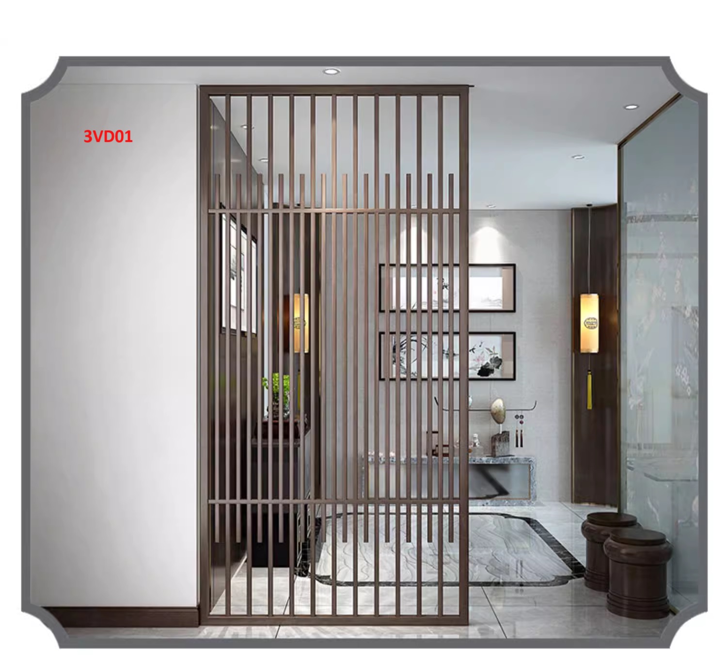 Vách ngăn phòng khách, nhà bếp bằng gỗ 3VD01 - Nội thất lắp ráp Viễn Đông