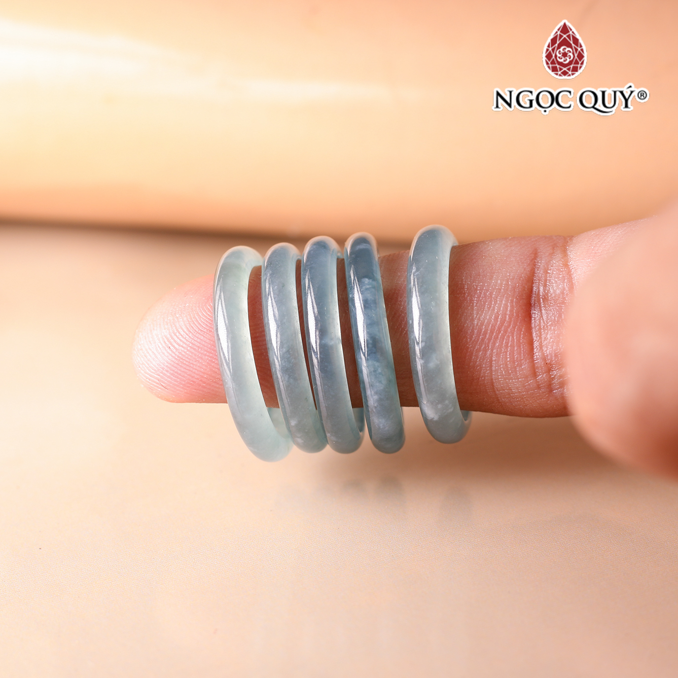 Nhẫn đá lam ngọc mệnh thủy, mộc - Ngọc Quý Gemstones