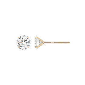 14K Gold Post Earrings White - MOON Jewelry