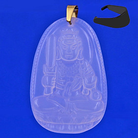 [Tuổi Dậu] Mặt Dây Chuyền Phật Bất Động Minh Vương Đá Mã Não Trắng 3.6cm - Mặt Size Nhỏ - Tặng Kèm Móc Inox - Phong Thủy 868 - May Mắn - Bình An
