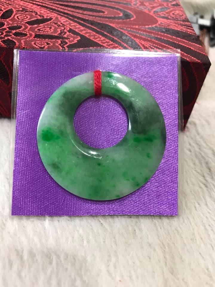 MẶT DÂY CHUYỀN ĐỒNG ĐIẾU KIỂU TO XANH NGỌC CẨM THẠCH SIZE 36mm x Dầy 3,5mm BỌC LÊN MẶT DÂY CHUYỀN ĐẸP Ạ