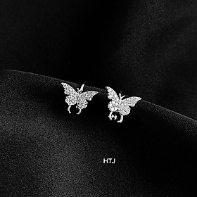 Bông tai bạc chốt ren hình hồ điệp chất liệu bằng bạc s925 MS0623