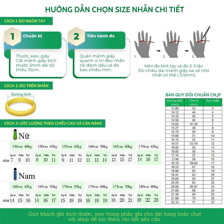 Nhẫn Nữ Bạc - Đính Đá Trắng - Bảo Hành Vĩnh Viễn ( Hàng Chính Hãng ) Bạc Hiểu Minh NU444