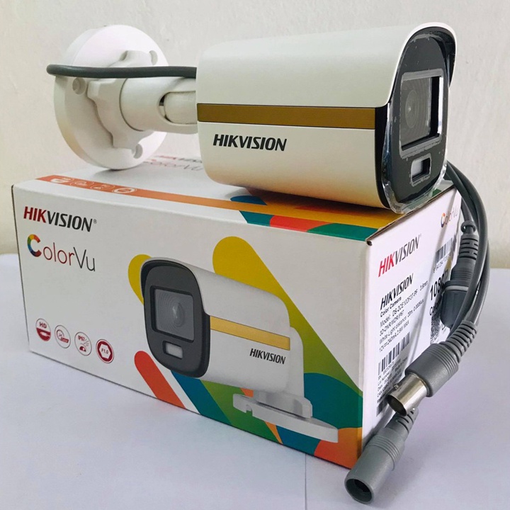 Camera analog TVI colorVu Hikvision DS-2CE10DF3T-FS 2MP, tích hợp mic thu âm, có màu ban đêm - Hàng chính hãng