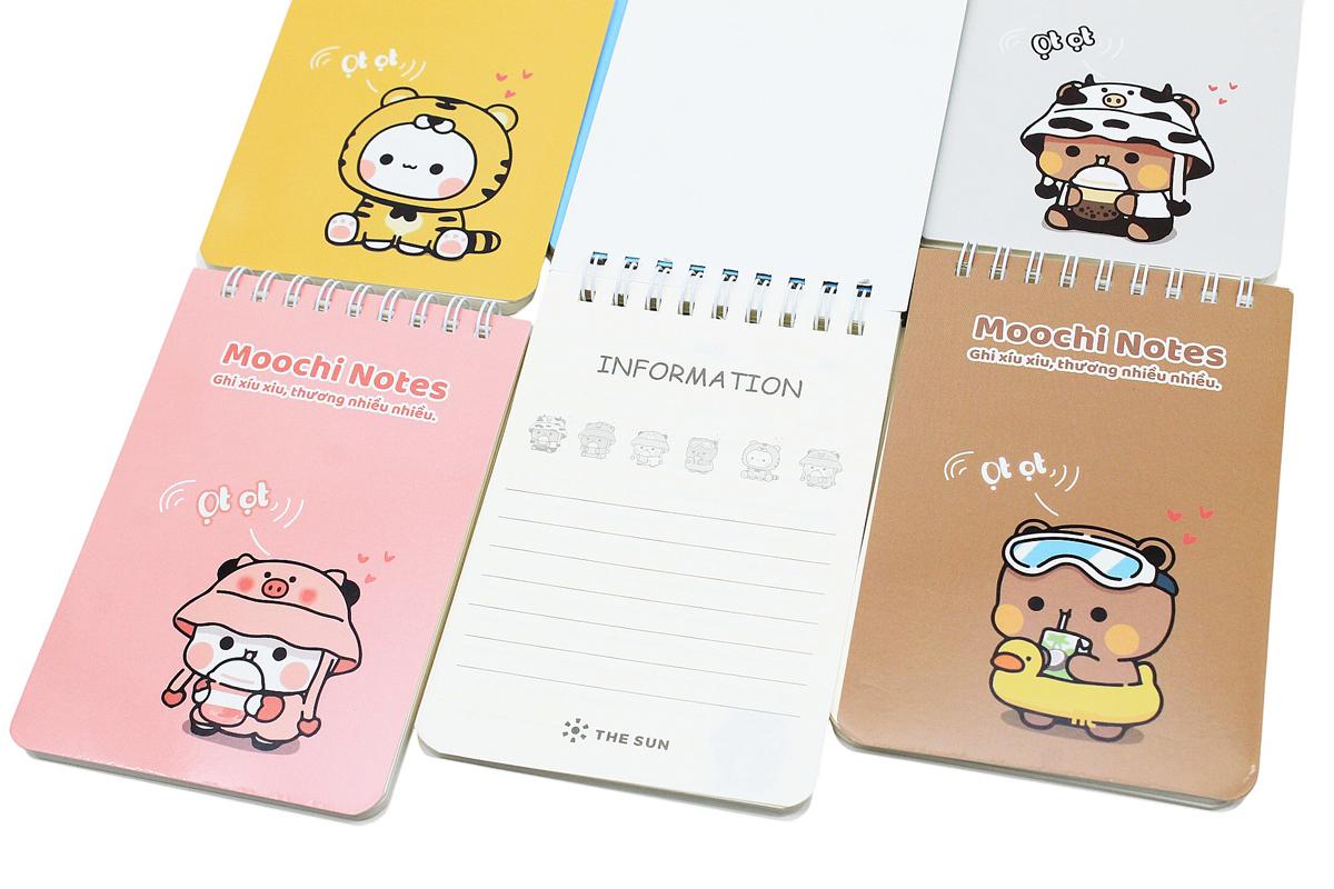 Sổ Lò Xo Moochi Notes B7 - Kẻ Ngang - 120 Trang 80gsm - The Sun 03