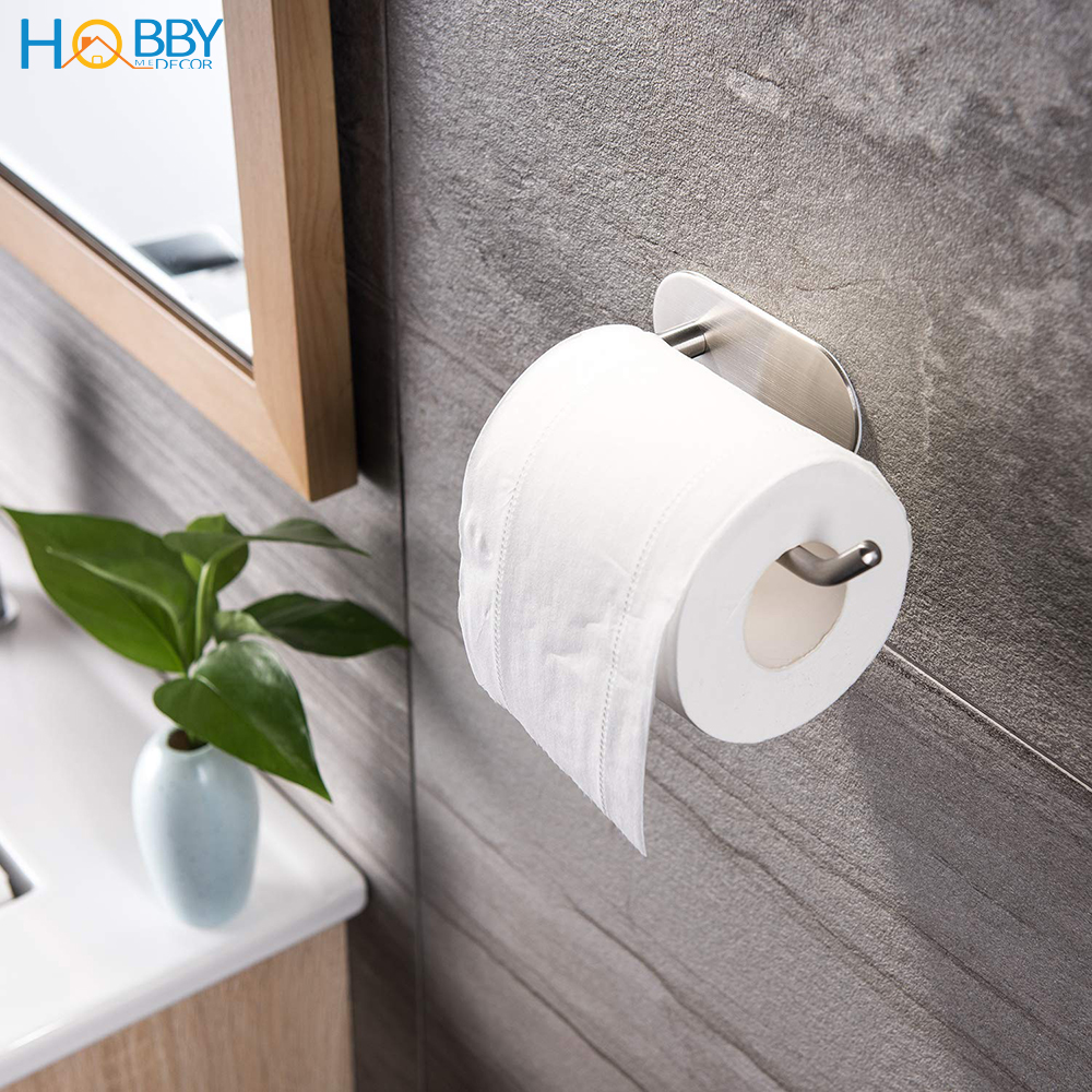 Kệ treo cuộn giấy vệ sinh inox 304 dán tường Hobby Home Decor G8