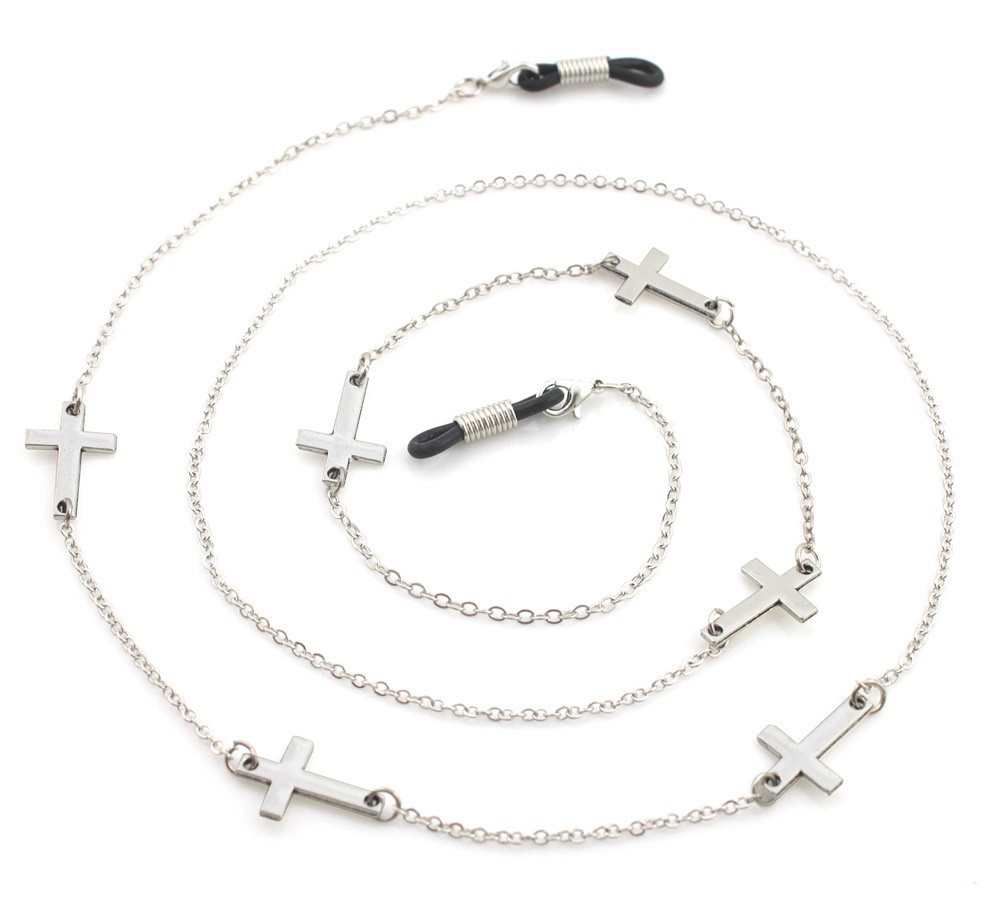 Dây đeo gọng kính chuỗi chữ thập titan không han gỉ unisex cá tính cool ngầu punk rock dây đeo khẩu trang mặt nạ airpod