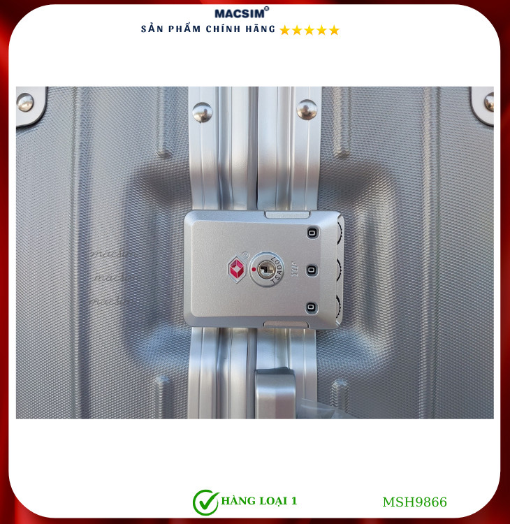 Vali cao cấp Macsim Hanke MSH9866 20 inch màu xám - Hàng loại 1