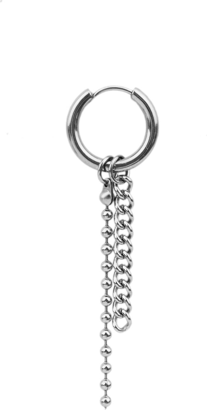 Bông tai nam mix xích kép dài unisex phong cách KPOP 1 chiếc