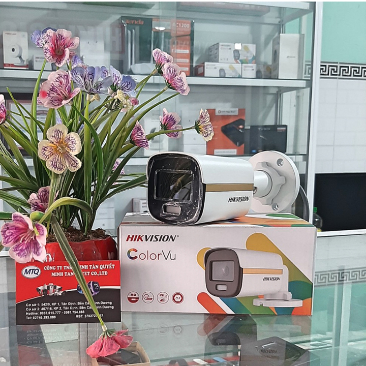Camera HDTVI thân ColorVu HIKVISION DS-2CE10DF3T-F 2MP 1080P hàng chính hãng Nhà An Toàn PP