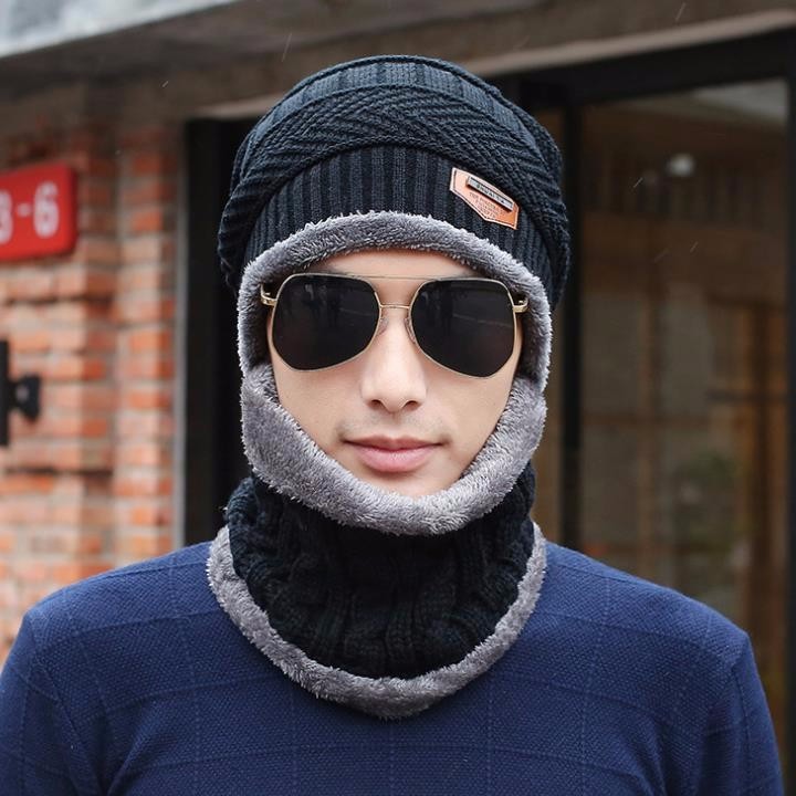 Khăn Len Kèm Mũ Len Hàn Quốc