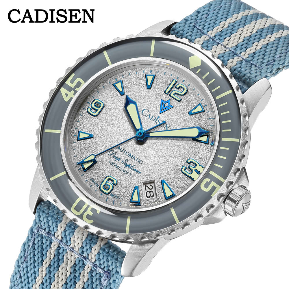 Đồng Hồ Nam Cadisen C8239M3 Chính Hãng Full Box Chống Nước Kính Chống Xước Dây Vải BH 2 Năm Máy Cơ