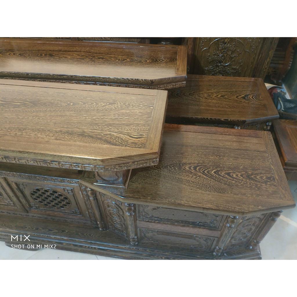 kệ tivi vát gỗ mun đuôi công