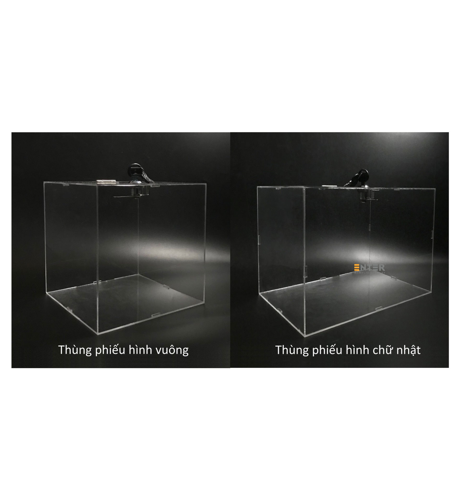 Thùng phiếu mica Enter H12 20x30x20cm 3mm