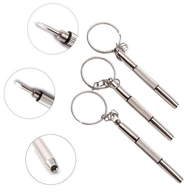 Móc chìa khoá tua vít đa năng, chuyên dụng sửa chữa đồng hồ/chỉnh ốc vít cho kính mát,kính cận,kính thời trang