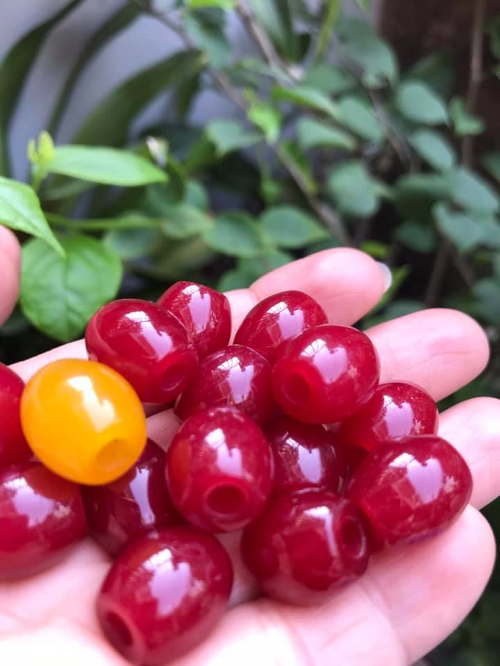 MẶT DÂY CHUYỀN HẠT LU THỐNG BỤNG TRÒN VO XINH ĐÁ MÃ NÃO ĐỎ TƯƠI ĐẬM ĐẸP Size Dài 14mm x dầy 13mm NỮ MỆNH HỎA THỔ