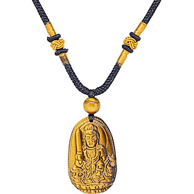 Mặt Dây Chuyền Văn Thù Bồ Tát Đá Mắt Hổ ( 3.6 x 2.3 cm) Ngọc Quý Gemstones