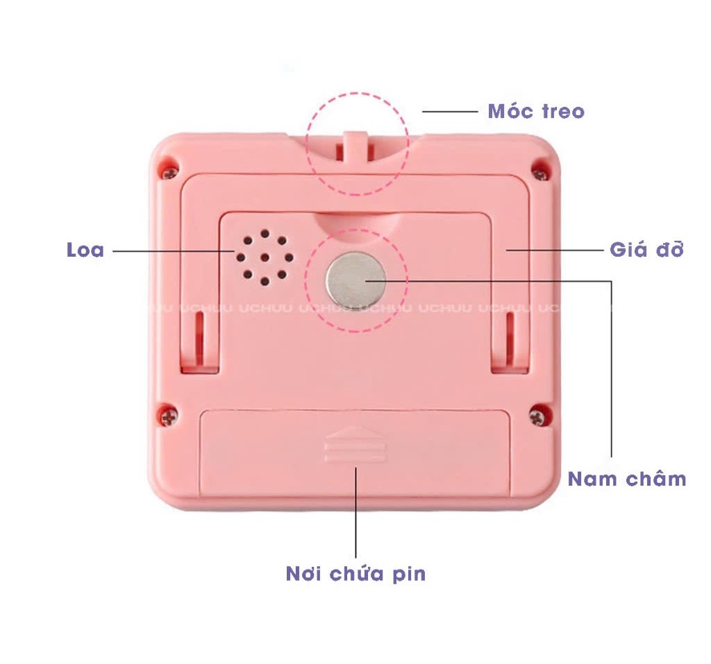 Đồng Hồ Bấm Giờ LED Điện Tử Mini Đồng Hồ Đếm Ngược Báo Thức Hẹn Giờ Học Tập Nấu Ăn