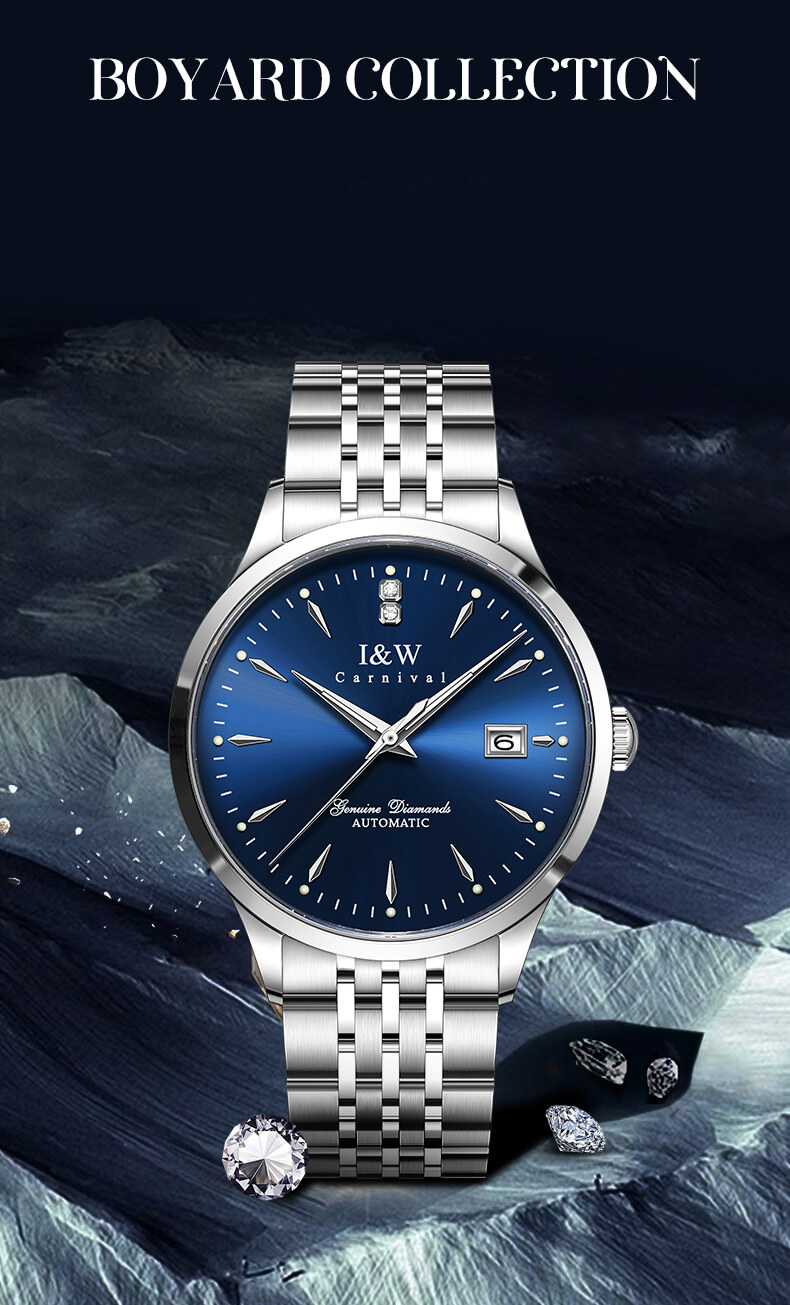 Đồng hồ nam chính hãng IW Carnival IW731G-1 ,kính sapphire,chống xước,chống nước 50m,Bh 24 tháng,máy cơ (automatic)