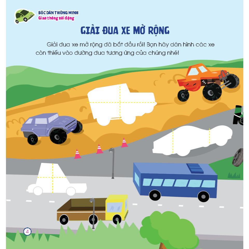 Sách - Bóc Dán Thông Minh - Giao Thông Sôi Động - Cho Bé 3 - 7 Tuổi - Minh Thắng