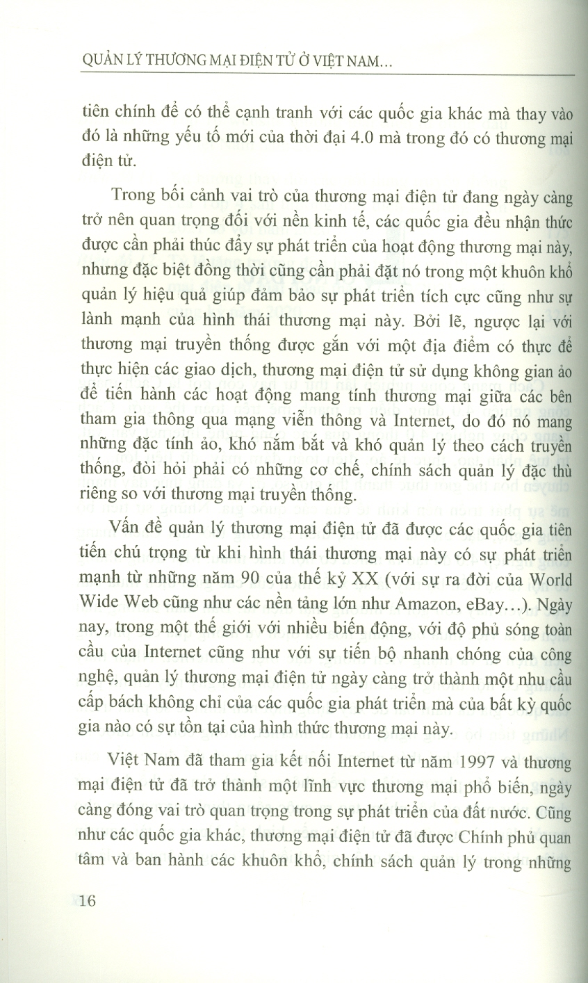 Quản Lý Thương Mại Điện Tử Ở Việt Nam Trong Bối Cảnh Mới (Sách chuyên khảo) - Viện Hàn lâm Khoa học Xã hội Việt Nam - Viện Kinh tế Việt Nam TS. Vũ Hoàng Linh chủ biên