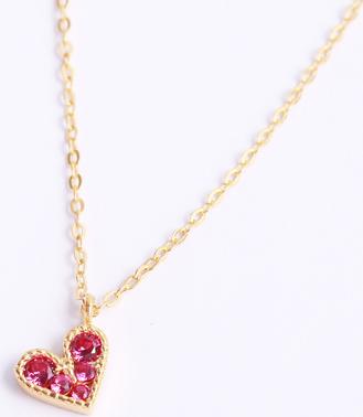Dây chuyền bạc trái tim nữ cao cấp đá đỏ Gix Jewel DC10