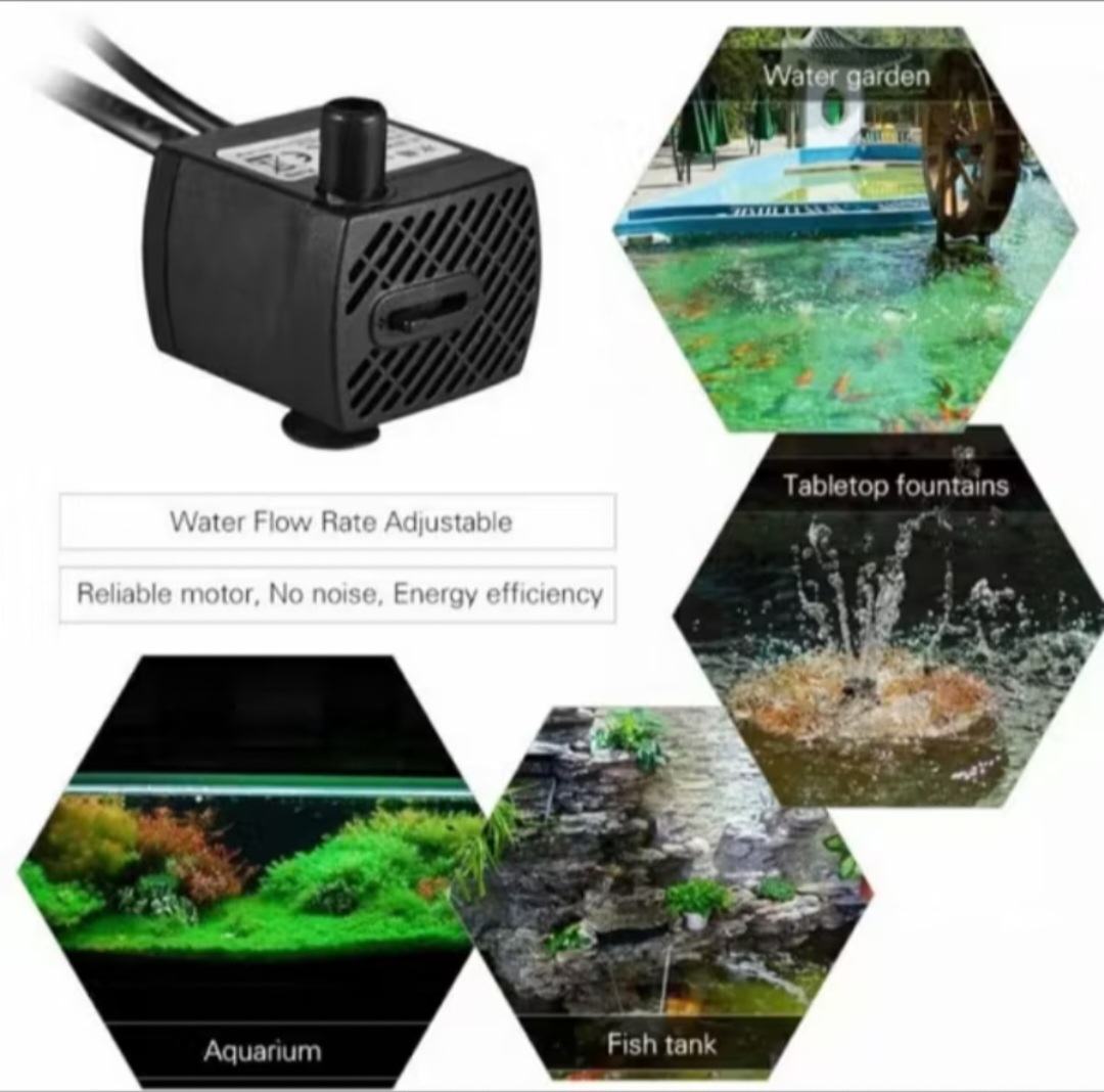 MÁY BƠM HÚT NƯỚC BỂ CÁ CẢNH MINI CÓ ĐÈN LED TRANG TRÍ CỰC KỲ ĐẸP
